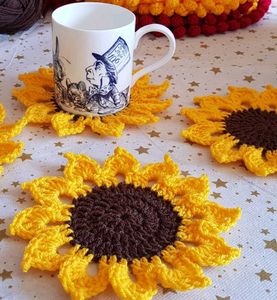 Sunflower Crochet Coasters (Set of 4)