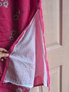 Biba Vibrant Pink Floral Sleeveless Kurta