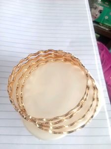 New Set of 5 Wave Design Gold Bangles impon
