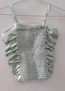 Mint Green Ruched Spaghetti Strap Top
