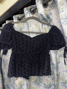 Cute Black Peplum Top