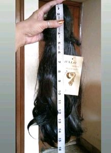 Black long Hair Wig attached Clutch