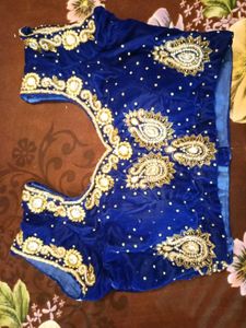 Beautiful Embroidery Navy Blue Blouze
