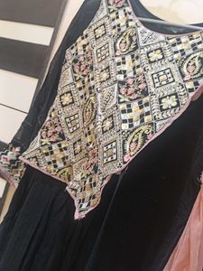 full flare Kali gown with work choli