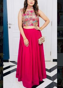 Stunning Embroidered Crop Top & Skirt Set