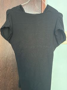 Elegant Black V-Neck Dolman Sleeve Top