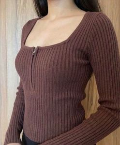 Brown freesize top w chain y2k coded