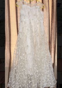 Elegant White Embroidered Gown