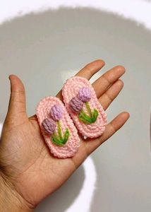 crochet tulip hair clips