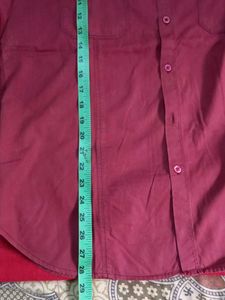 CHEST POCKETS Men's Casual Maroon Shirt