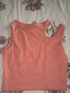 Coral Cut-Out Tank Top