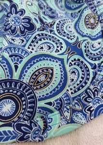 Blue Paisley Print Bikini Top