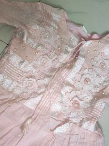 Pink Ethnic Embroidered Dress