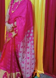 Pink floral Festive Saree