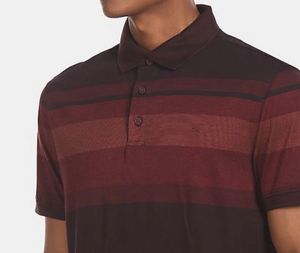 Calvin Klein - Striped Maroon Polo Shirt