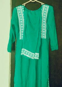 Green Embroidered Kurta Set