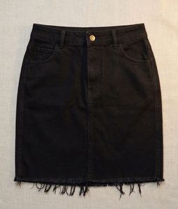 Black Denim Mini Skirt