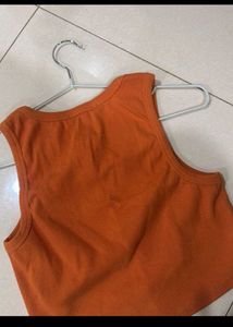 Orange "We All Need Love" Graphic Tank Top