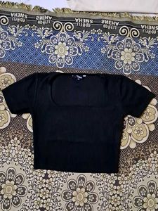 Classic Black Square neck Crop Top