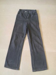 Gray Wide Leg Jeans
