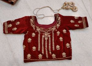 red velvet bridal lehenga