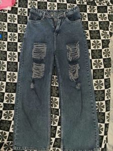 Salee!!!Ribbed Grey Baggy Y2k Jeans