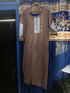 Graceful Brown & White Suit with Dupatta – Timeles