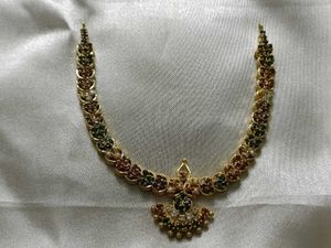 22kt Gold Plated Necklace with Colorful Stones