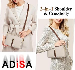 Cream Crossbody Bag with Brown Accents
