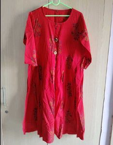 Red Floral Print Cotton Suit✨