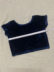 Navy Blue Velvet Blouse
