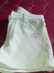 Baby Girl Light Green Shorts