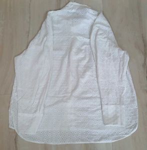 Chic White Broderie Anglaise Shirt