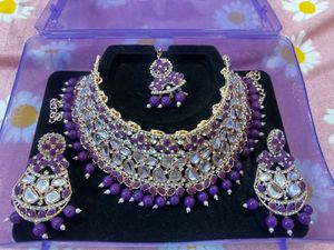 Stunning Indian Kundan Necklace & Earring Set