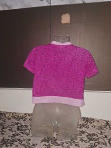 Sparkly Pink Cropped Cardigan