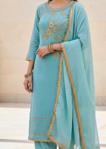 Unstitched Elegant Embroidered Kurta Set