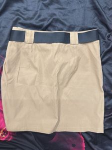 Khaki Mini Skirt with Belt