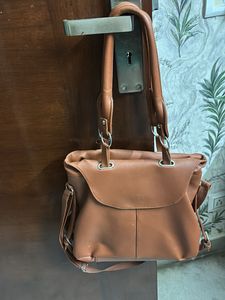 Tan Shoulder Bag with Crossbody Strap