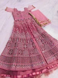 Front Cut Lehga+Lehga Choli For Wedding