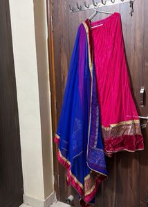 flaire skirt with net dupatta