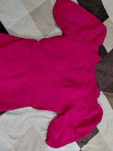 V-Neck Puff Sleeve Dress