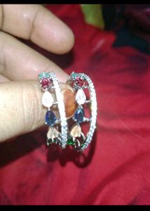 Colorful Ad Gemstone Hoop Earrings