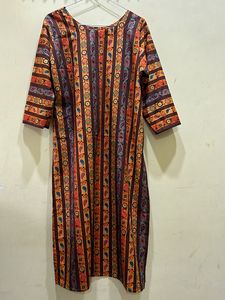 Wedani Floral Print Straight Kurta Size L