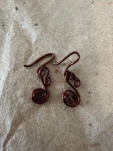 Artistic Wire Swirl Earrings Copper