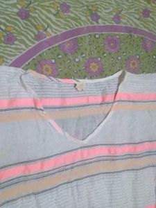 Striped kaftan with Tassels