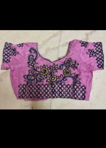 Stunning Pink Embroidered  Saree