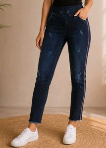 🎀150rs SALE🎀Distressed Dark Wash Denim Pants
