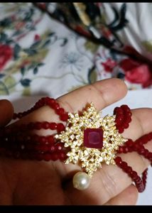 Red Beaded Choker Set