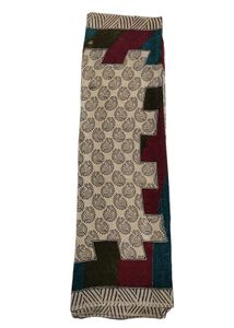 Printed Soft Saree In Good Condition Cream Colour