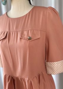 Peach Dress with unique cuff detailing